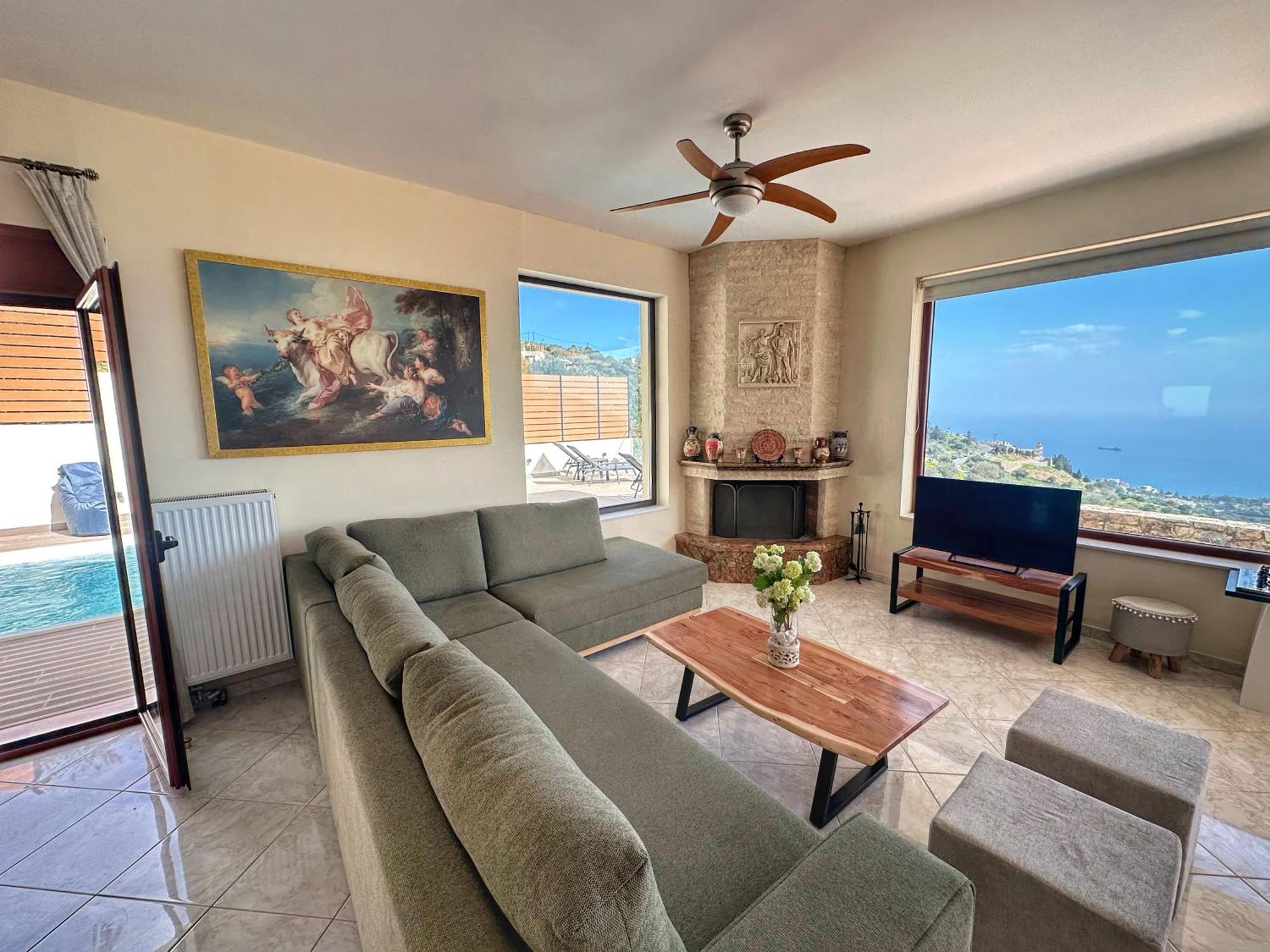 Villa Balcony, Cozy Villa With Amazing View Rodhiá Exteriör bild